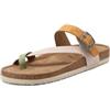 QUEEN HELENA Sandali Infradito Donna con Fibbia X34-109 (Beige e Cuoio, Sistema Taglie Calzature EU, Adulto, Donna, Numero, Media, 39)