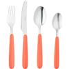 Grunwerg Bistro Posate, set da 24 pezzi, acciaio inossidabile 18/0, manico arrotondato, corallo