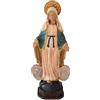 DRW Statuetta della Vergine Miracolosa con le medaglie in resina dipinta a mano, 20 cm