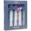 The Geeky Pop Disney Classics - Set di 4 Penne Stitch Fantasia con Figurina 3D - Inchiostro Blu - Idea Regalo Bambini Scuola