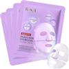 Ourdort Maschera all'acido ialuronico, maschera notte all'acido ialuronico, maschera viso idrogel per la cura quotidiana - Anti-età, rassodante, levigante e idratante - Per tutti i tipi di pelle (4 pezzi)