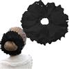 Auswalar Elastici per capelli in pizzo nero, grandi, per coda di cavallo, elastici spessi per donne e ragazze