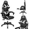 Krüger&Matz Kruger&Matz KM0790 Sedia da gioco con poggiapiedi GX-150, bianco e nero