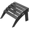 VEVOR Pouf Adirondack Pieghevole in Plastica HDPE, Pouf Adirondack Resistente alle Intemperie per Patio Poggiapiedi per Sedia Adirondack, Utilizzato per Esterni Portico Piscina Prato Cortile, Nero