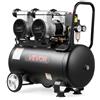 VEVOR Compressore d'Aria 50 L, 3 kW (4HP), Senza Olio, Portata 255 L/min, Pressione Massima 8 Bar, Compatto e con Ruote, per Officina, Gonfiaggio Pneumatici, Verniciatura e Lavorazione del Legno
