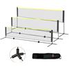 VEVOR Rete da Badminton 420 x 155 x 103 cm Rete da Pallavolo Regolabile in Altezza Pieghevole, Set da Rete da Tennis Portatile con Pali, Supporto, Borsa per Trasporto, per Uso Interno ed Esterno