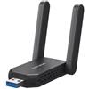 MERCUSYS Scheda di rete wireless USB dual-band Mercusys Wifi-6 2antenne esterne Nero [MA72XH]