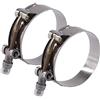 Glarks 2 fascette stringitubo a T in acciaio inox da 63-71 mm per tubo flessibile di aspirazione turbo, morsetti per intercooler (63-71 mm)