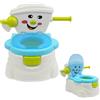 Suvnlsy Vasino WC per bambini con coperchio, Potty Training Toilette per bambini, Smiley, antiscivolo e facile da pulire, per neonati e bambini da 6 mesi a 5 anni (blu)