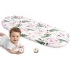 Medi Partners Lenzuola Lettino Culla 86x40 Lenzuolo Navicella Neonato Carrozzina con Angoli - 100% Cotone Passeggino Materasso Fitted Sheet Coprimaterasso (Fiori Rosa)