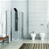 KAMALU Cabina doccia angolare 80x80 a doppio battente | KPX1000