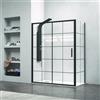 KAMALU Cabina doccia nera 120x70 scorrevole vetro a quadrati neri NICO-D3000S