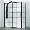 KAMALU Cabina doccia 100x80 profili neri e vetro con riquadri neri NICO-D3000S