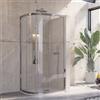 KAMALU Cabina doccia 80x80 semicircolare in acciaio vetro 8mm KS8000