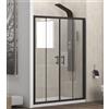 KAMALU Nicchia doccia 150cm doppio scorrevole colore nero KFN6000