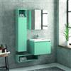 kamalu Composizione mobili bagno sospesi 60 cm con lavabo, colonna, specchio e pensile SP-60A- KAMALU