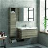 kamalu Composizione bagno sospesa 80cm composta da mobile colonna specchio e pensile- KAMALU