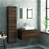 kamalu Composizione bagno sospesa 80cm mobile colonna e specchio led- KAMALU