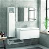 KAMALU Composizione mobili bagno sospesa 100cm composta da mobile colonna specchio e pensile