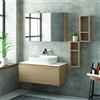KAMALU Composizione bagno 100cm sospesa con mobile specchio contenitore e 2 pensili