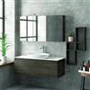 KAMALU Composizione bagno 120cm sospesa composta da mobile specchio contenitore e 2 pensili