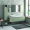 KAMALU Composizione bagno 155cm sospesa, composta da mobile, specchio, colonna e pensile SP-155A