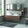 KAMALU Composizione bagno sospesa 155cm , composta da mobile, specchio contenitore e due pensili SP-155C