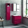 kamalu Composizione mobile bagno con lavabo da 60 cm, colonna e specchio TOD-60A- KAMALU