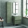 kamalu Composizione lavabo con mobile 60 cm, colonna e specchio TOD-60B- KAMALU