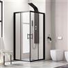 KAMALU Cabina doccia 140x80 cm telaio nero vetro trasparente modello KF1000B