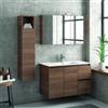 KAMALU Composizione mobili bagno 100cm installazione sospesa mobile, specchio e colonna TOD-100A
