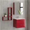 kamalu Composizione mobile lavabo bagno 60 cm, specchio contenitore e 2 pensili EL-60C- KAMALU