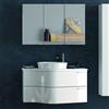 KAMALU Composizione bagno sospesa 100cm: mobile ultramoderno e specchio contenitore FORM-100B