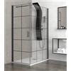 KAMALU Box doccia 100x70 colore nero porta da 70cm modello NICO-3500