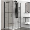 KAMALU Box doccia 120x80 colore nero. Porta da 80cm fisso da 120cm NICO-3500