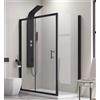 KAMALU Box doccia 100x70 cm con telaio nero e anta scorrevole KFN5000S