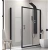 KAMALU Cabina doccia 100x80 cm telaio nero e anta scorrevole KFN5000S