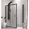 KAMALU Box doccia angolo 110x70 cm con telaio nero e anta scorrevole KFN5000S