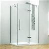 KAMALU Box doccia 130x80 anta battente vetro anticalcare 8mm altezza 200h KT5000