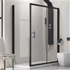 KAMALU Box doccia 140x70 telaio colore nero e anta scorrevole KFN5000S
