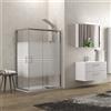KAMALU Cabina doccia 100X80 vetro serigrafato altezza 180cm modello K410