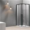 KAMALU Box doccia nero 80x100 angolare doppio scorrevole vetro 8mm | KSA1000B