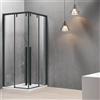 KAMALU Box doccia 80x120 profilo nero doppio scorrevole vetro 8mm | KSA1000B