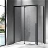 KAMALU Box doccia 70x120 scorrevole con lato fisso telaio nero | KSA5000B