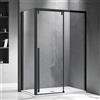 KAMALU Box doccia 80x130 telaio nero anta scorrevole e lato fisso | KSA5000B