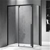 KAMALU Box doccia 80x140 profilo nero anta scorrevole e lato fisso | KSA5000B