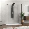 KAMALU Box doccia walkin 70x90 angolare profilo nero | KW4000B