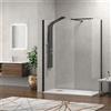 KAMALU Box doccia walk in nero due lati 70x70cm | KW2000B