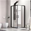 KAMALU Box doccia 80x110cm finitura nera opaca modello KF1000B