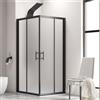 kamalu Box doccia nero 70x100 angolare vetro satinato | KF1000B- KAMALU